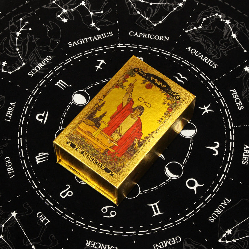 Olivenorma Red Green Sun Moon PET Waterproof Golden Tarot Card - image 6