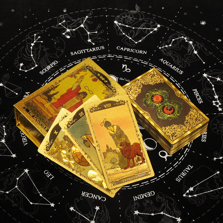 Olivenorma Red Green Sun Moon PET Waterproof Golden Tarot Card - image 8