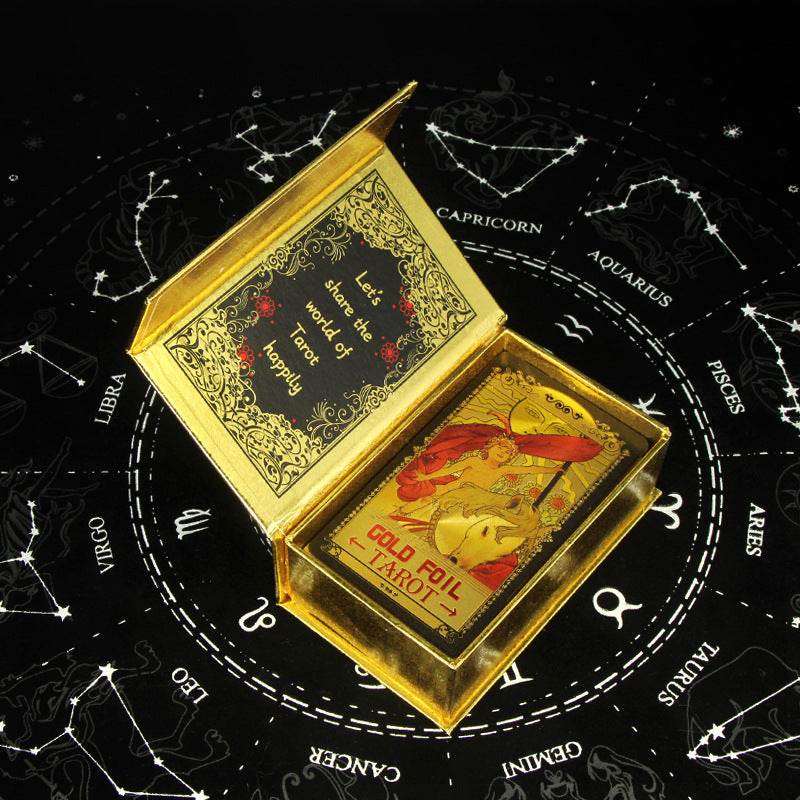 Olivenorma Red Green Sun Moon PET Waterproof Golden Tarot Card - image 5