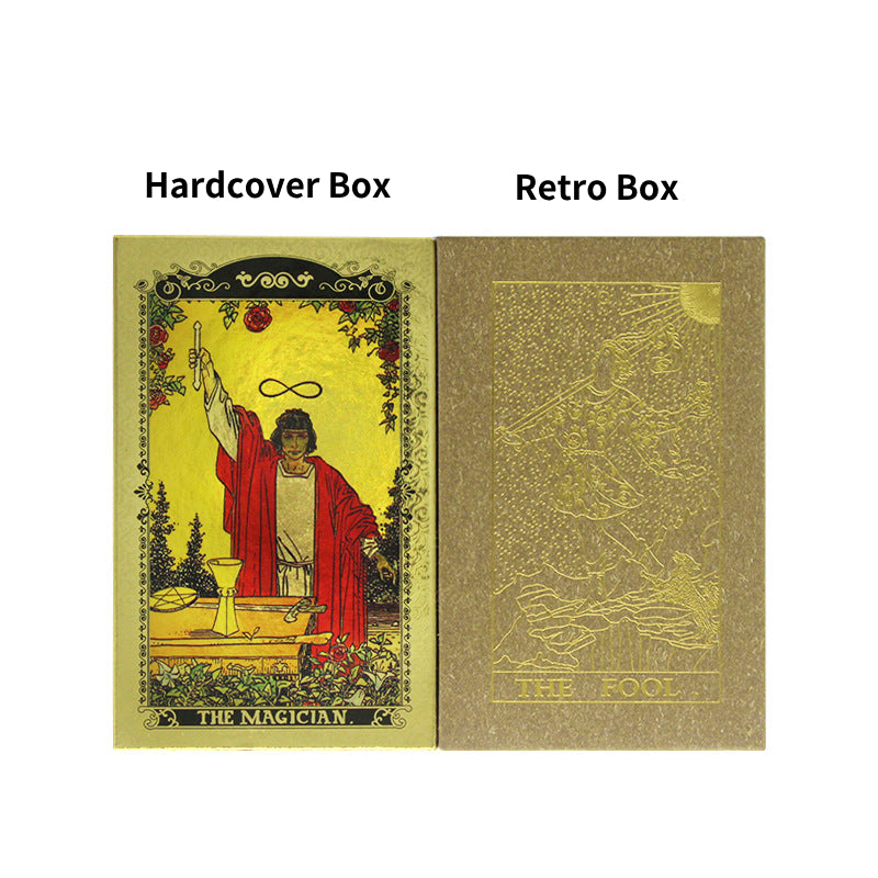Olivenorma Red Green Sun Moon PET Waterproof Golden Tarot Card - Hardcover Box - image 1