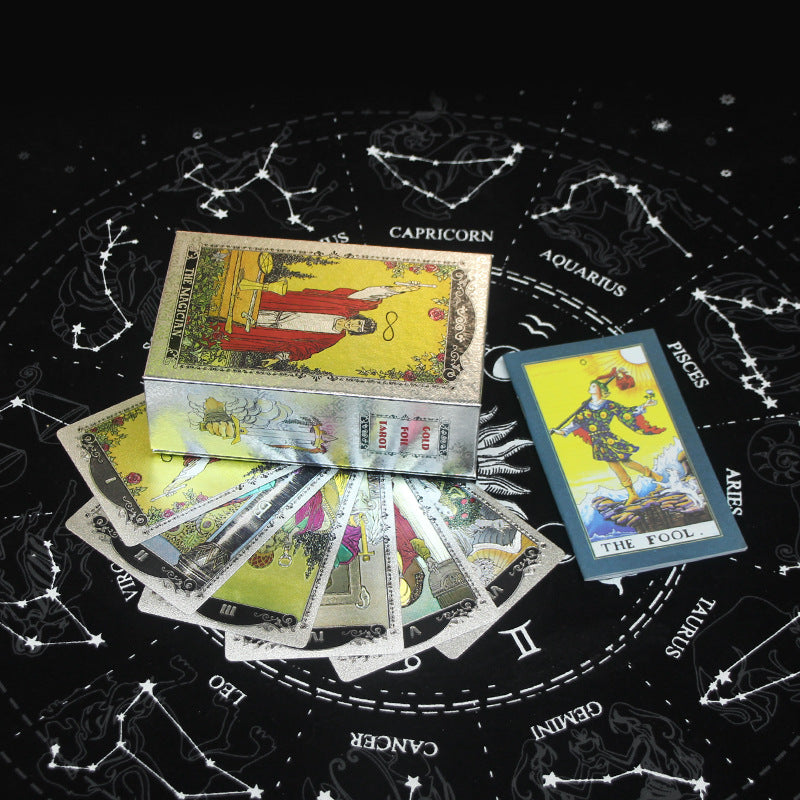 Olivenorma Red Green Sun Moon PET Waterproof Silver Tarot Card - image 5