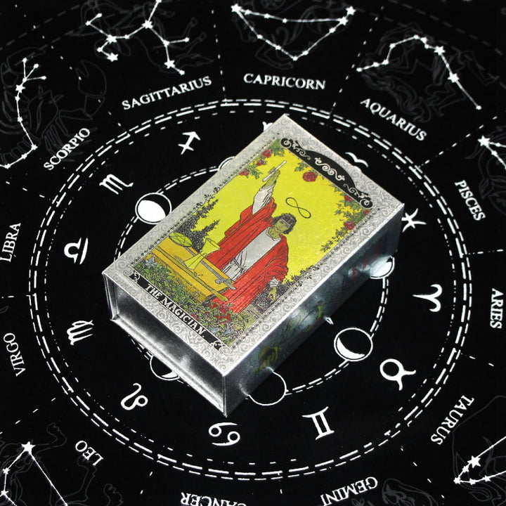Olivenorma Red Green Sun Moon PET Waterproof Silver Tarot Card - image 9