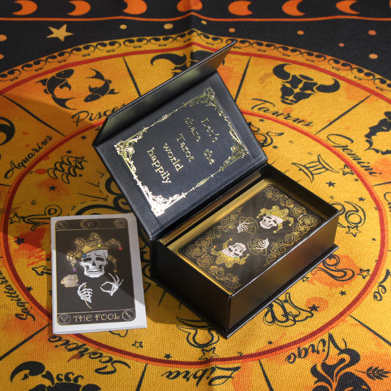 Olivenorma Skull Pattern Black Gold PVC Waterproof Tarot Card - image 1