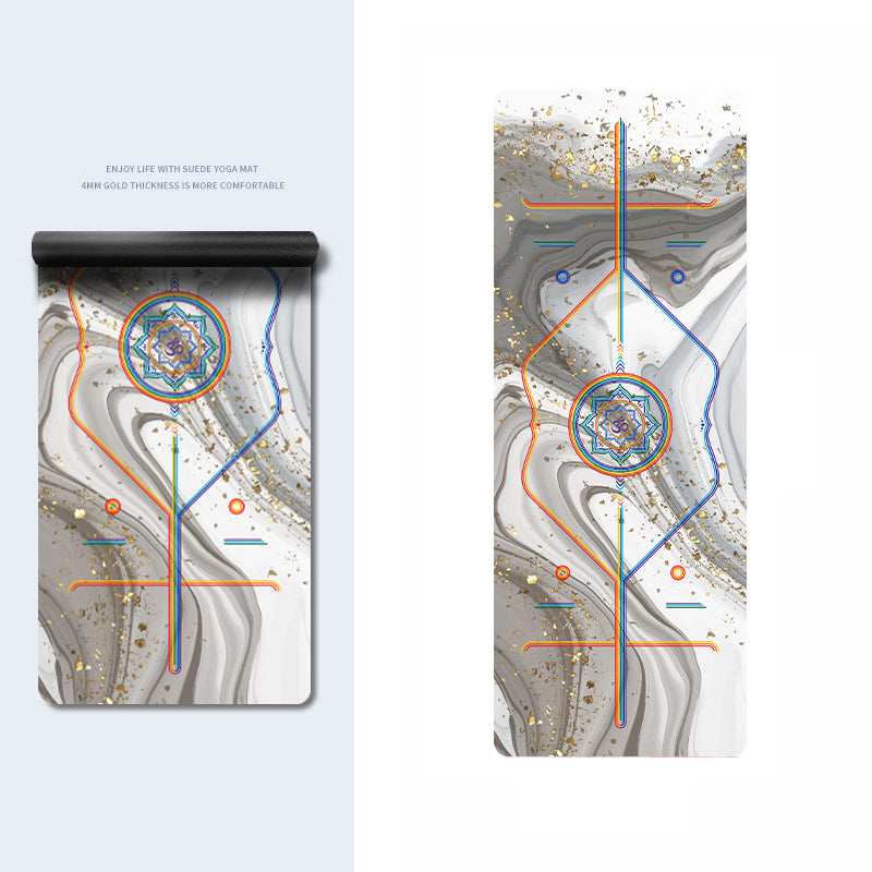 Olivenorma PU Rubber Color Printed Fitness Yoga Mat - Rainbow OM & Black And White Ink - image 7