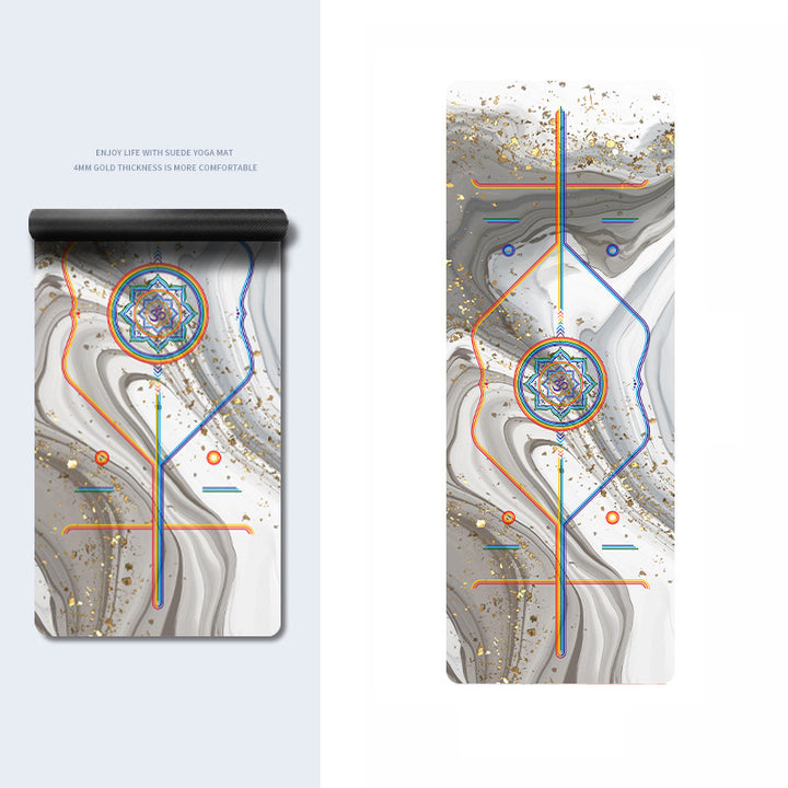 Olivenorma PU Rubber Color Printed Fitness Yoga Mat - Rainbow OM & Black And White Ink - image 7