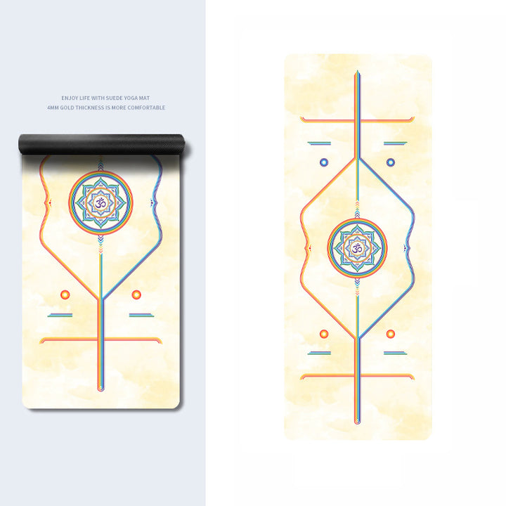 Olivenorma PU Rubber Color Printed Fitness Yoga Mat - Rainbow OM & Yellow - image 8