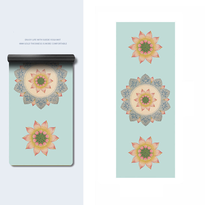 Olivenorma PU Rubber Color Printed Fitness Yoga Mat - Lotus - image 9