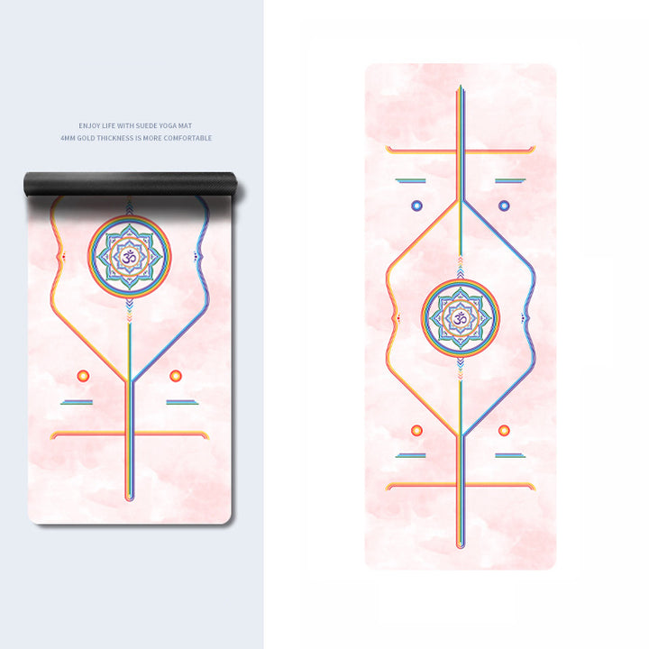 Olivenorma PU Rubber Color Printed Fitness Yoga Mat - Rainbow OM & Pink - image 10