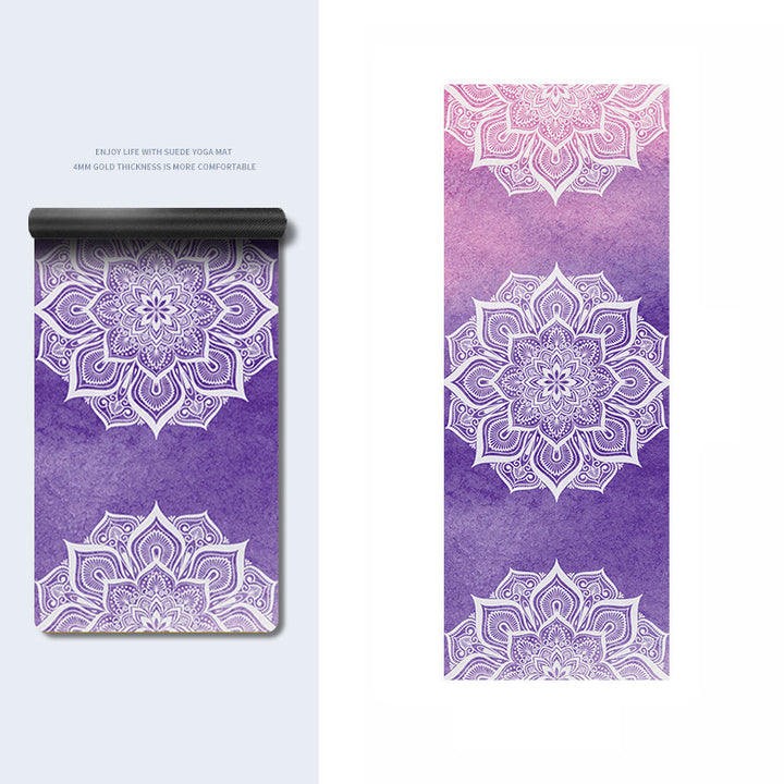 Olivenorma PU Rubber Color Printed Fitness Yoga Mat - Mandala Pattern & Purple - image 11