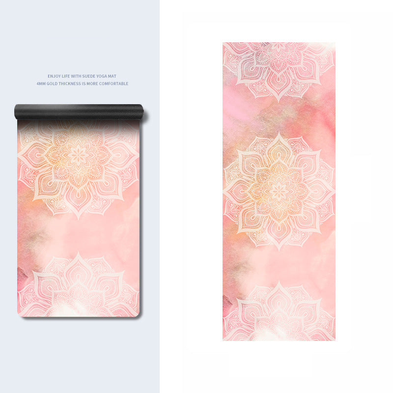 Olivenorma PU Rubber Color Printed Fitness Yoga Mat - Mandala Pattern & Pink - image 12
