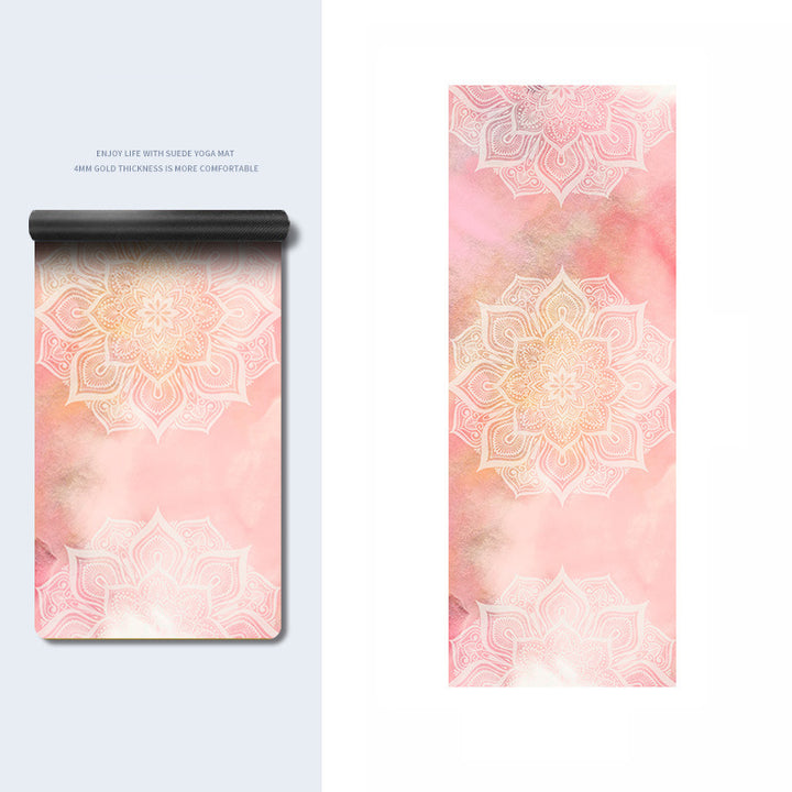 Olivenorma PU Rubber Color Printed Fitness Yoga Mat - Mandala Pattern & Pink - image 12