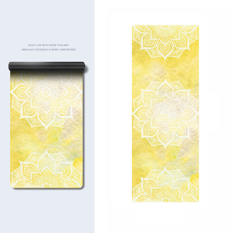 Olivenorma PU Rubber Color Printed Fitness Yoga Mat - Mandala Pattern & Yellow - image 13