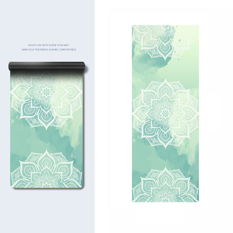 Olivenorma PU Rubber Color Printed Fitness Yoga Mat - Mandala Pattern & Green - image 16