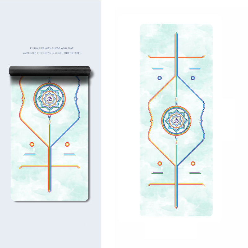 Olivenorma PU Rubber Color Printed Fitness Yoga Mat - Rainbow OM & Green - image 17