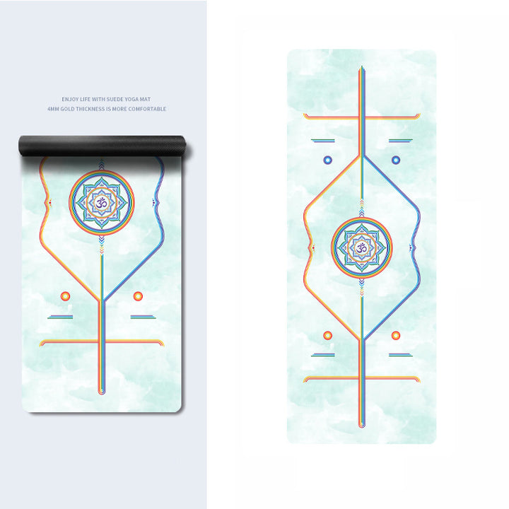 Olivenorma PU Rubber Color Printed Fitness Yoga Mat - Rainbow OM & Green - image 17