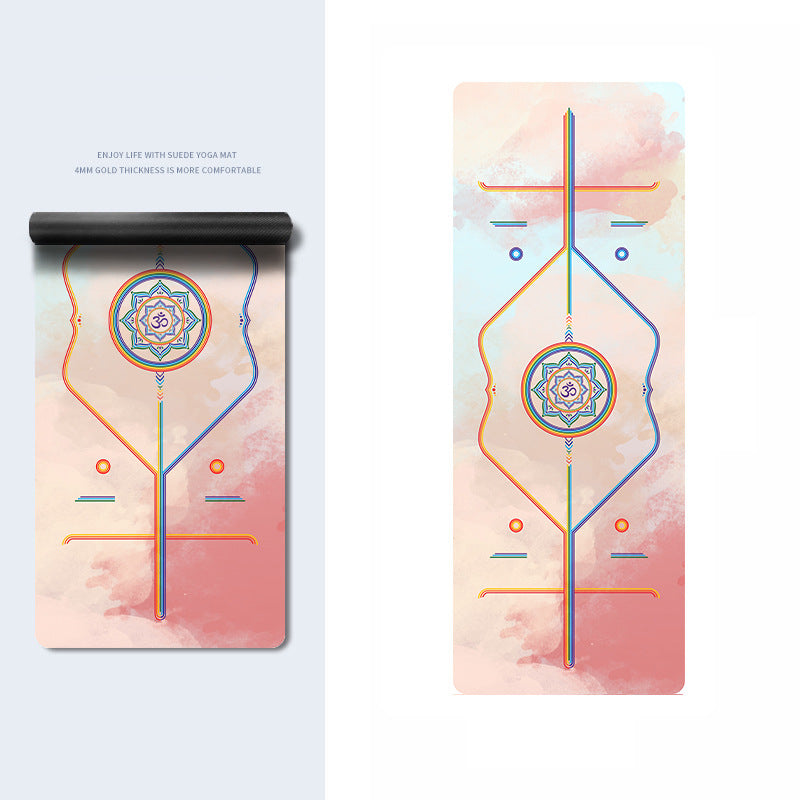 Olivenorma PU Rubber Color Printed Fitness Yoga Mat - Rainbow OM & Render Pink - image 18