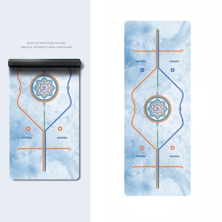 Olivenorma PU Rubber Color Printed Fitness Yoga Mat - Rainbow OM & Blue - image 19