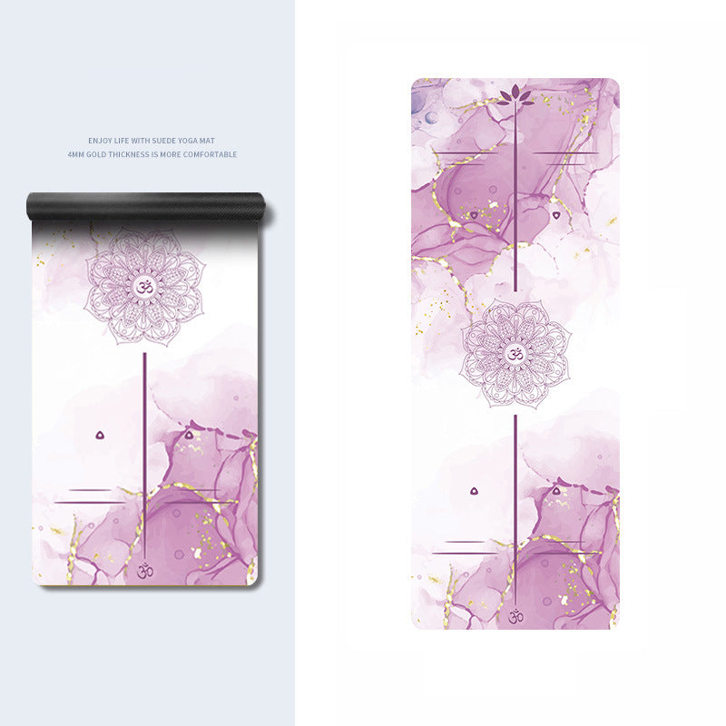 Olivenorma PU Rubber Color Printed Fitness Yoga Mat - Bronzing Pink OM & Lotus - image 21