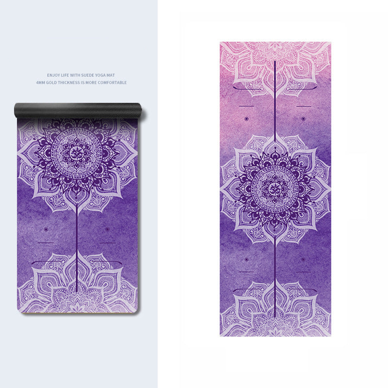 Olivenorma PU Rubber Color Printed Fitness Yoga Mat - Purple Mandala Pattern & OM  - image 22