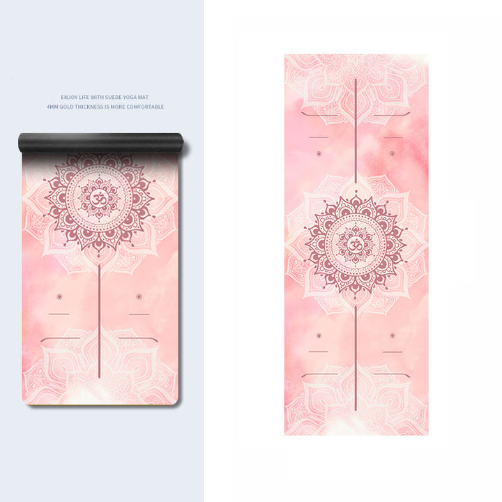 Olivenorma PU Rubber Color Printed Fitness Yoga Mat - Pink Mandala Pattern & OM  - image 23