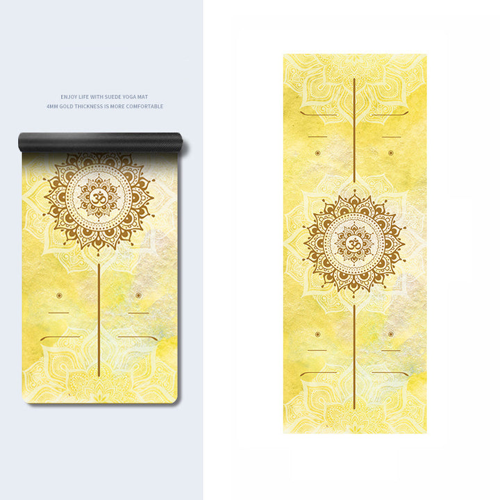 Olivenorma PU Rubber Color Printed Fitness Yoga Mat - Yellow Mandala Pattern & OM  - image 24