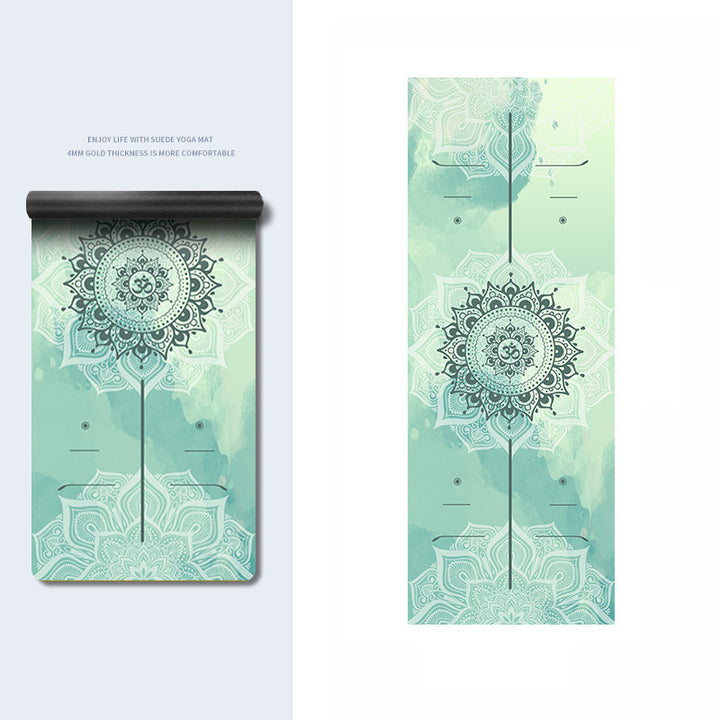 Olivenorma PU Rubber Color Printed Fitness Yoga Mat - Green Mandala Pattern & OM  - image 26