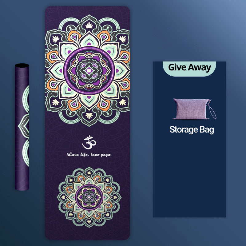 Olivenorma Deerskin Velvet Yoga 1.5mm Thin Yoga Mat - Navy Blue Mandala&OM - image 4