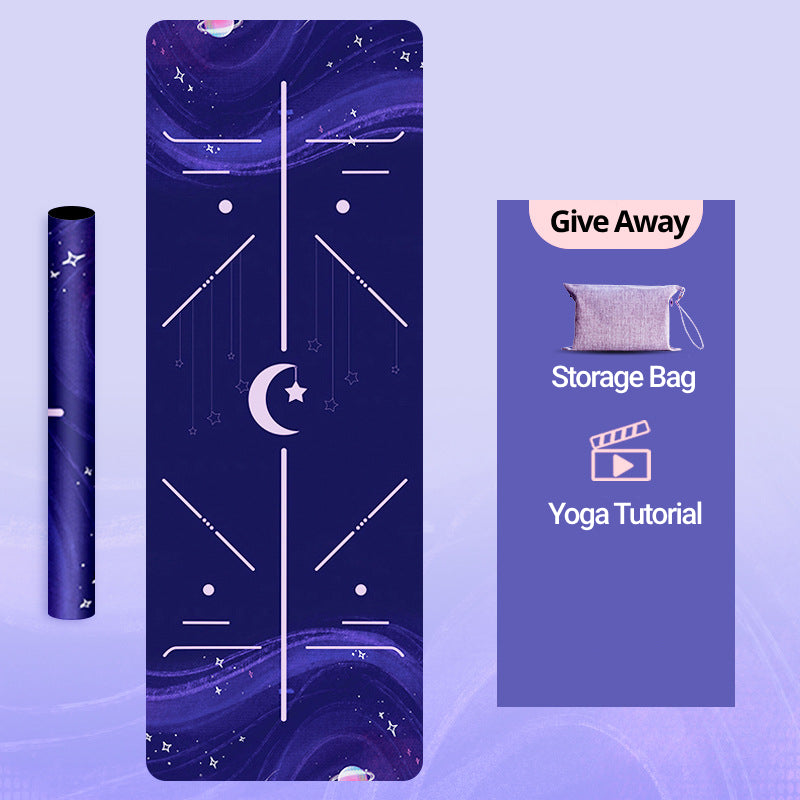Olivenorma Deerskin Velvet Yoga 1.5mm Thin Yoga Mat - Moon Star Purple Posture Line - image 5