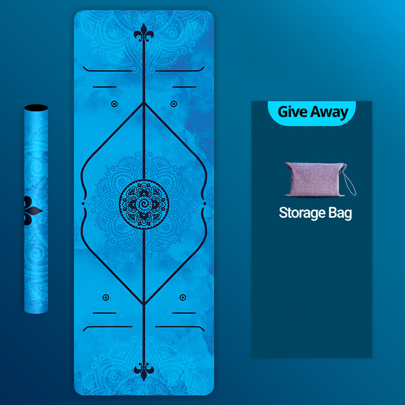 Olivenorma Deerskin Velvet Yoga 1.5mm Thin Yoga Mat - Blue Mandala Posture Line - image 8