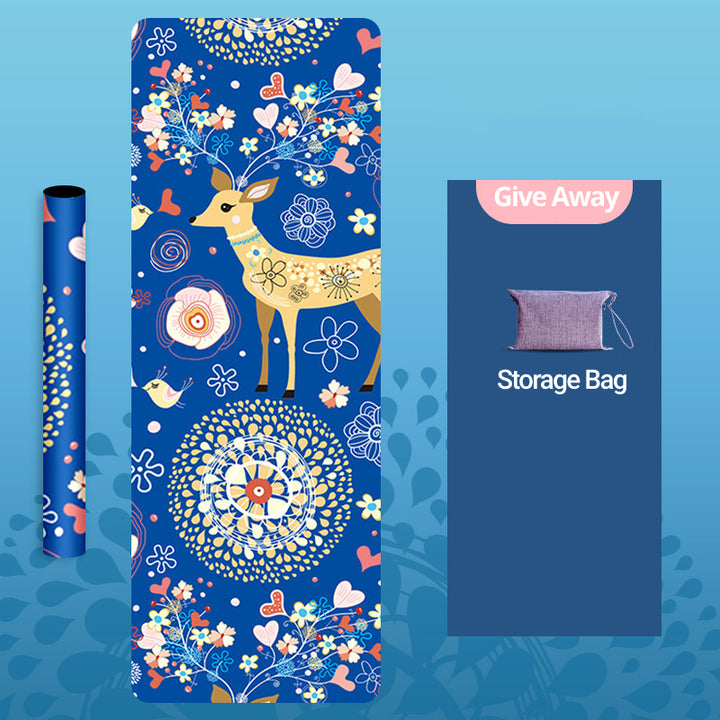 Olivenorma Deerskin Velvet Yoga 1.5mm Thin Yoga Mat - Flower Elk - image 11