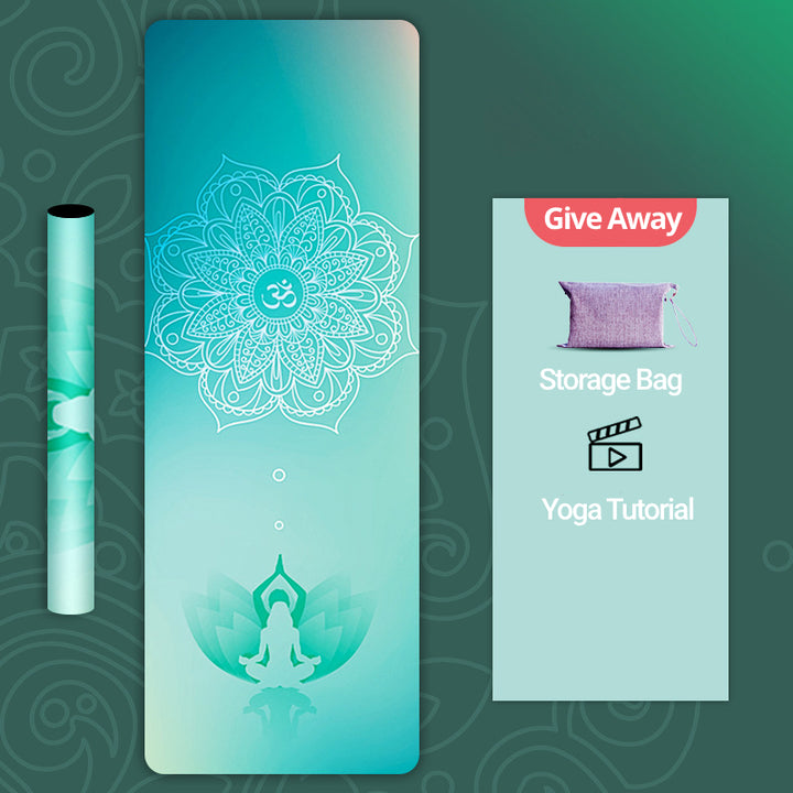 Olivenorma Deerskin Velvet Yoga 1.5mm Thin Yoga Mat - Cyan Mandala & Lotus - image 12