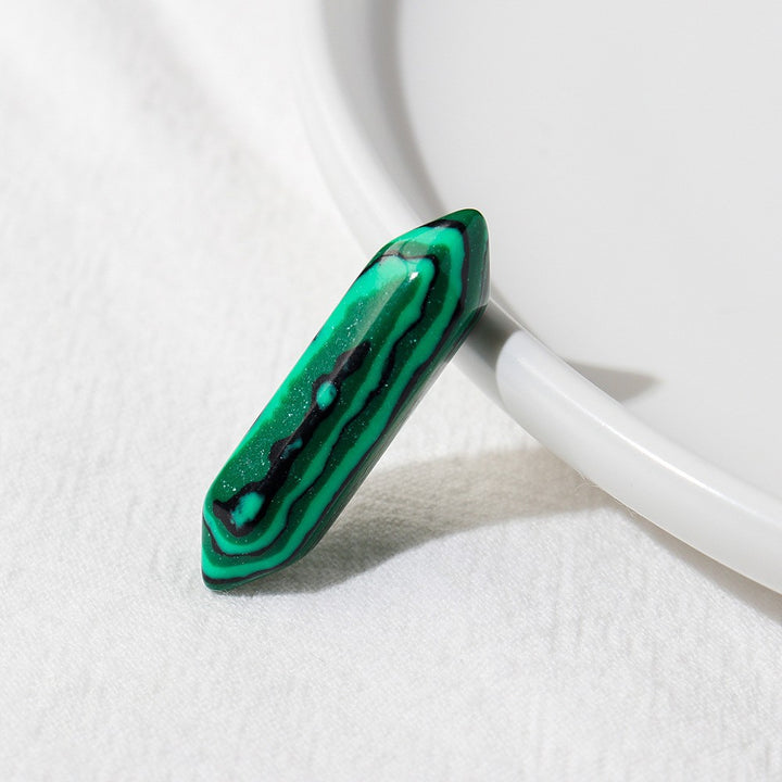 Olivenorma Natural Crystal Double Pointed Column Chakra Gemstone Decoration - Malachite - image 1