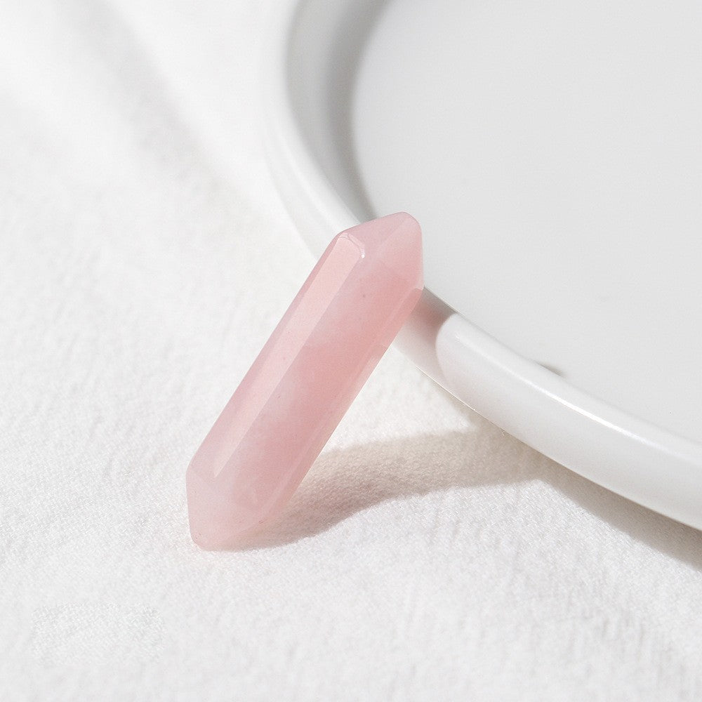 Olivenorma Natural Crystal Double Pointed Column Chakra Gemstone Decoration - Rose Quartz - image 11