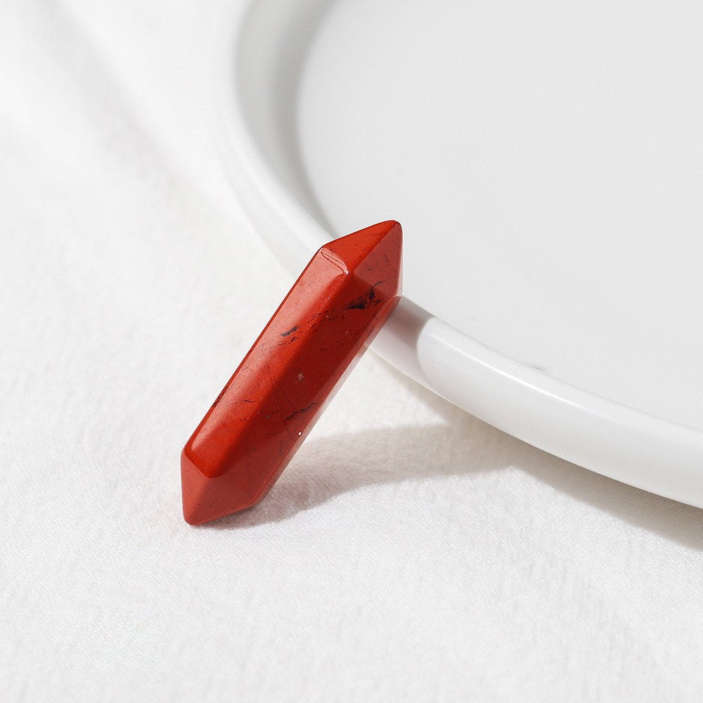 Olivenorma Natural Crystal Double Pointed Column Chakra Gemstone Decoration - Red Jasper - image 19