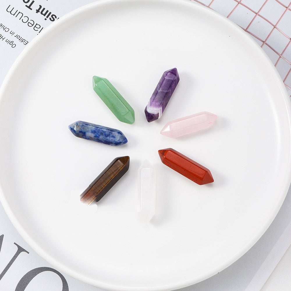 Olivenorma Natural Crystal Double Pointed Column Chakra Gemstone Decoration - image 26