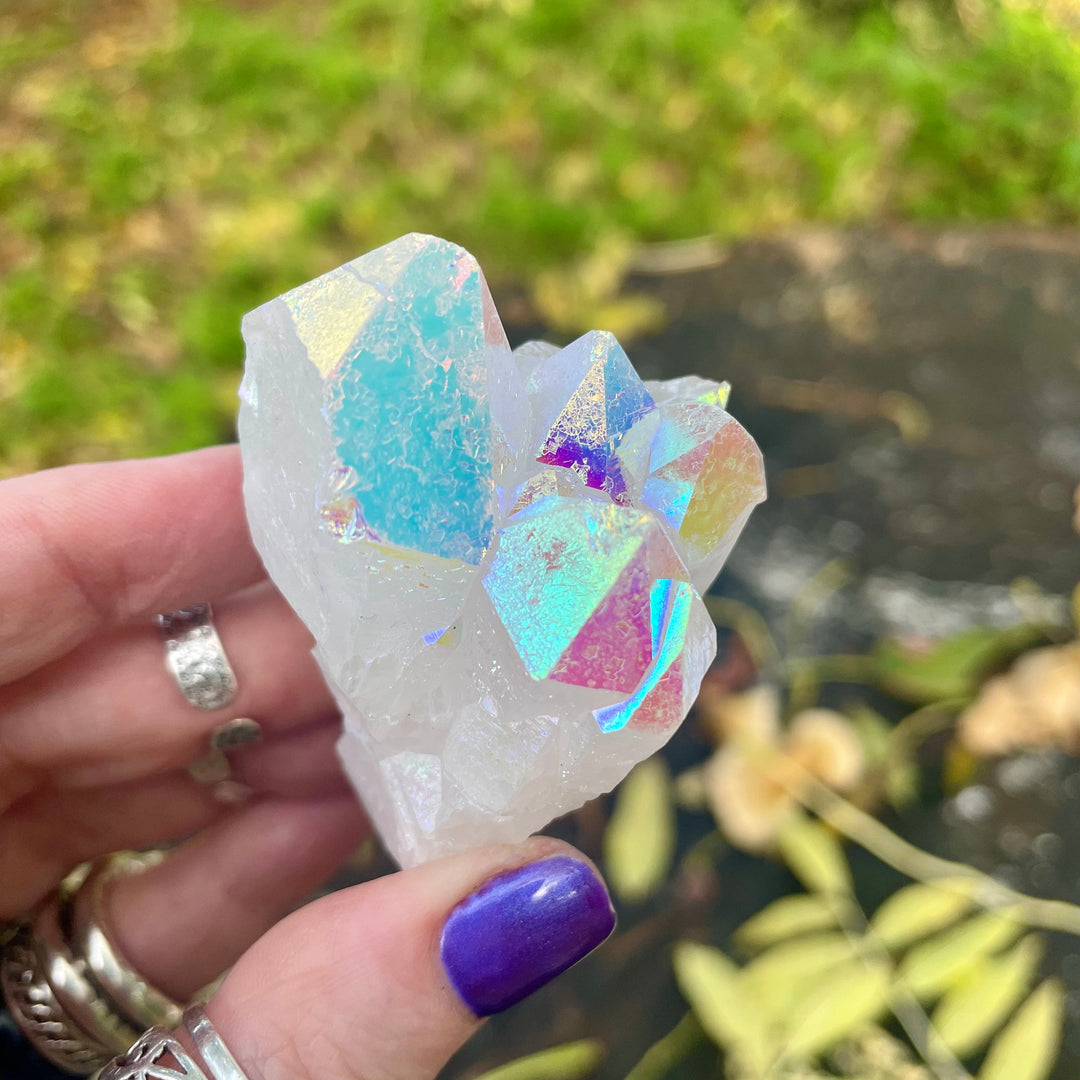 Olivenorma Angel Aura Quartz Crystal Cluster Gemstone Decoration - image 6