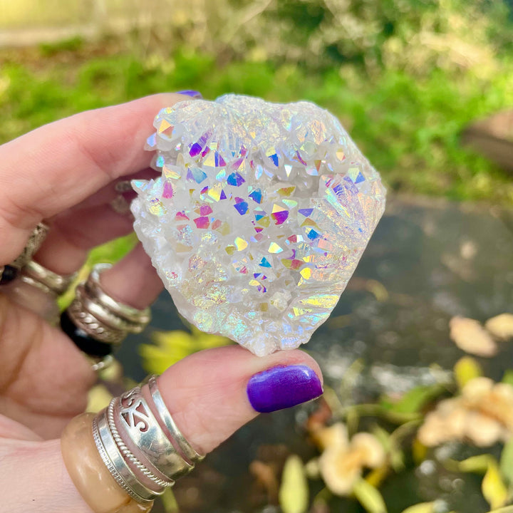 Olivenorma Angel Aura Quartz Crystal Cluster Gemstone Decoration - image 3