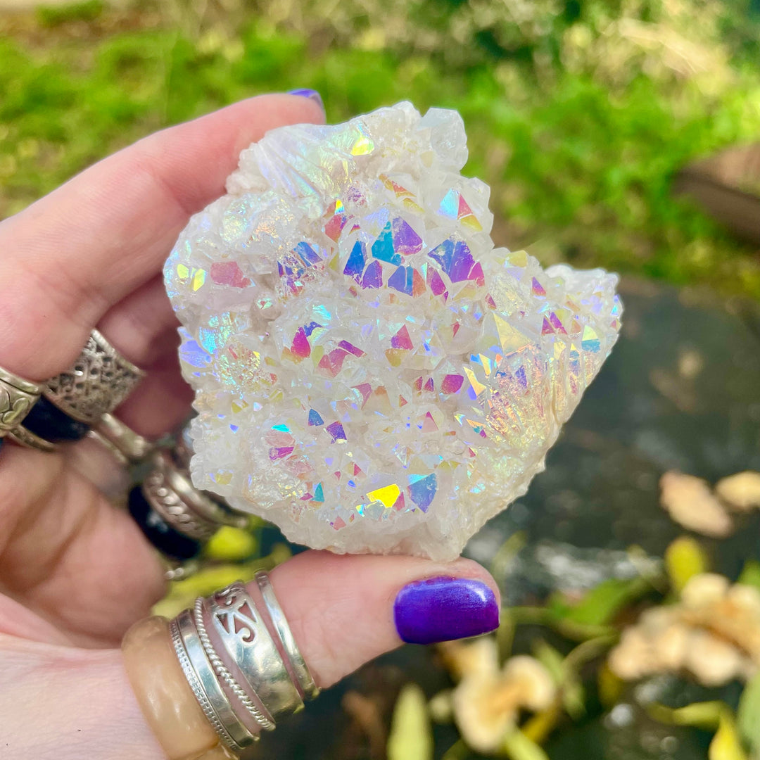 Olivenorma Angel Aura Quartz Crystal Cluster Gemstone Decoration - image 2