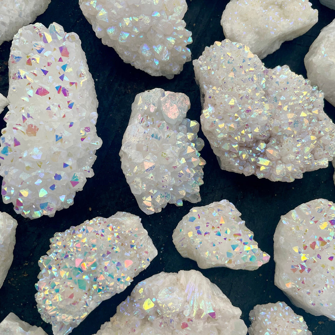 Olivenorma Angel Aura Quartz Crystal Cluster Gemstone Decoration - image 1