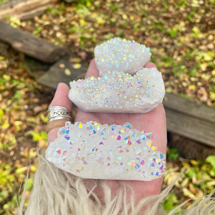 Olivenorma Angel Aura Quartz Crystal Cluster Gemstone Decoration - 200g - image 0