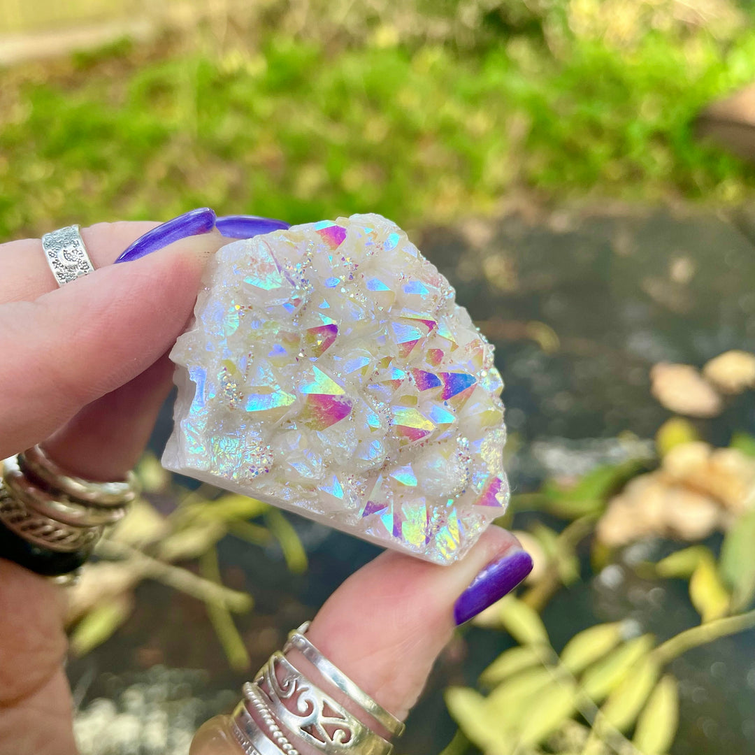 Olivenorma Angel Aura Quartz Crystal Cluster Gemstone Decoration - image 9