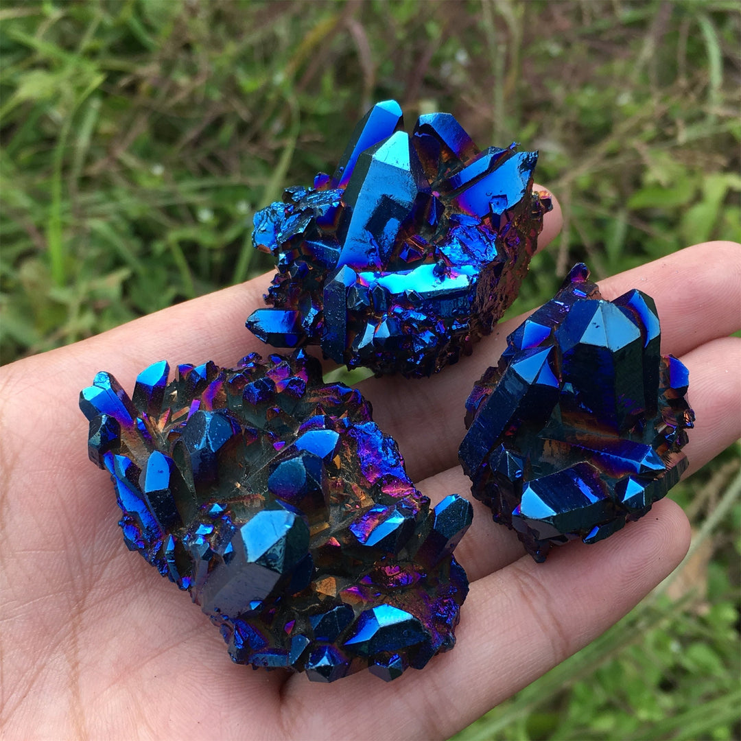 Olivenorma Natural Titanium Aura Quartz Crystal Cluster Gemstone Decoration - image 6