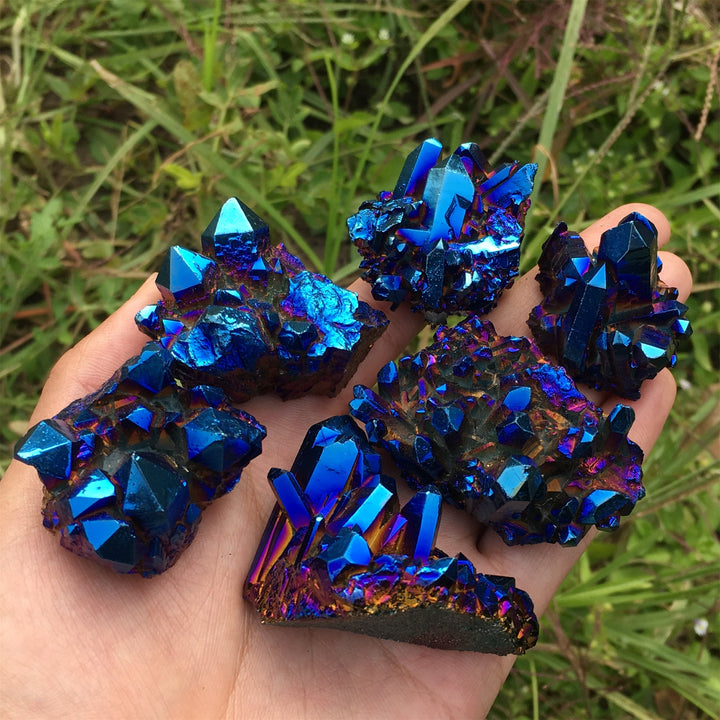Olivenorma Natural Titanium Aura Quartz Crystal Cluster Gemstone Decoration - image 7
