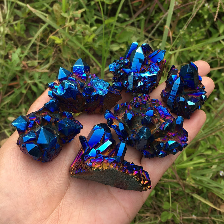 Olivenorma Natural Titanium Aura Quartz Crystal Cluster Gemstone Decoration - image 9
