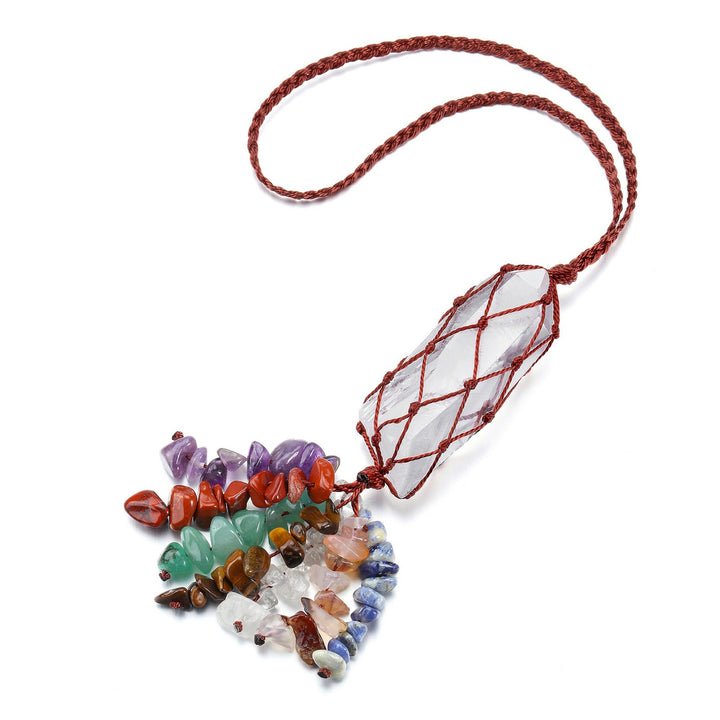 Olivenorma 7 Chakra Healing Crystals Hanging Ornament - Clear Quartz - image 0