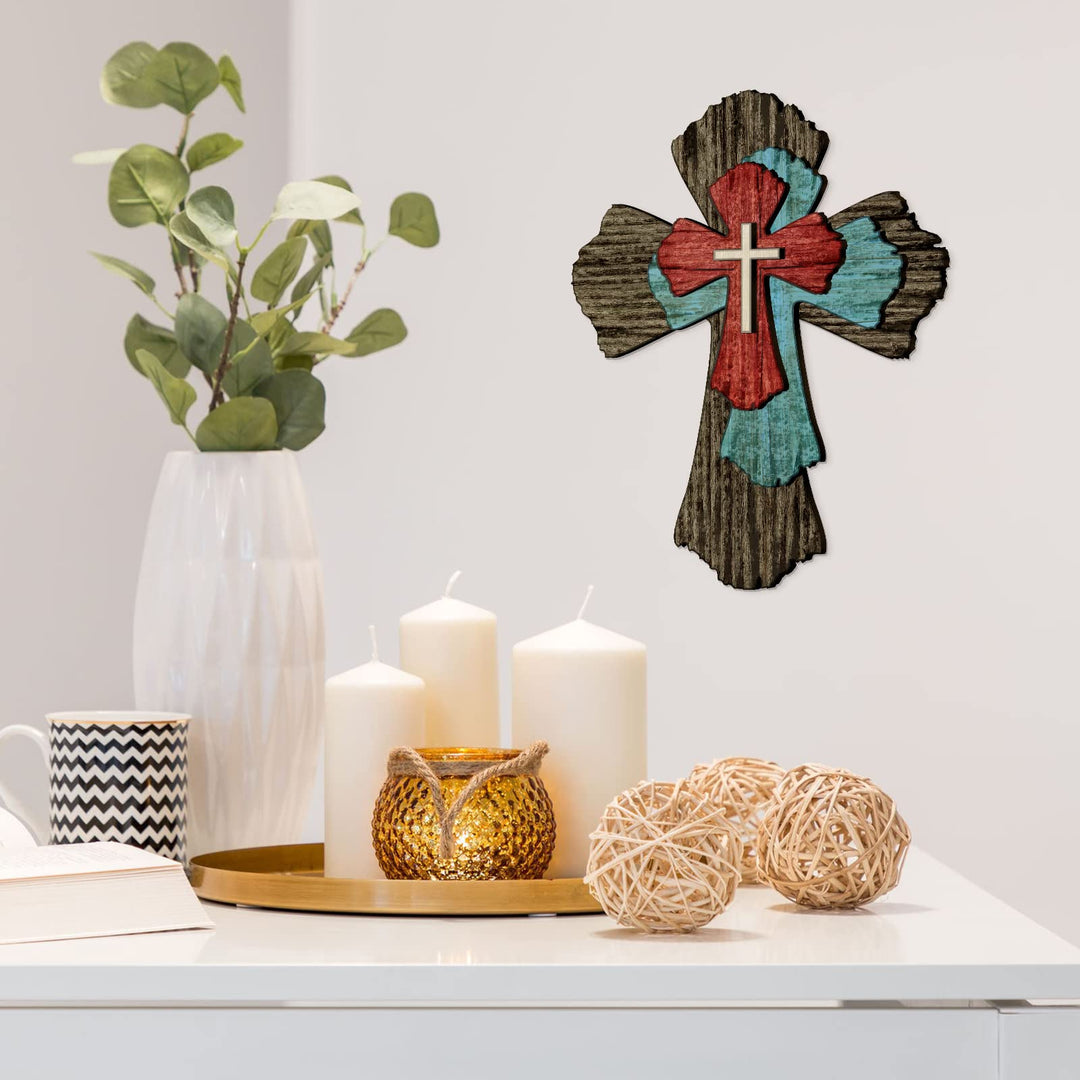 Olivenorma Farmhouse Wooden Hanging Cross Wall Decor - image 1