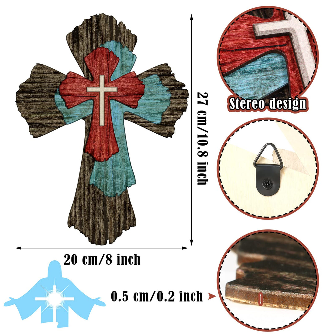 Olivenorma Farmhouse Wooden Hanging Cross Wall Decor - image 5