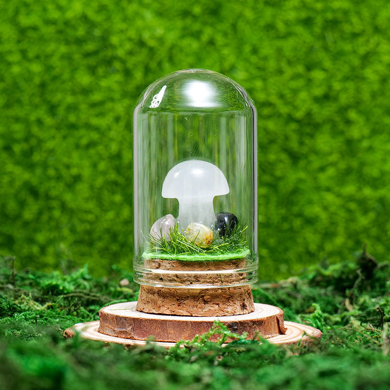 Olivenorma Natural Crystal Ore Specimen Ornaments Decoration - Small Mushroom & Clear Crystal - image 42