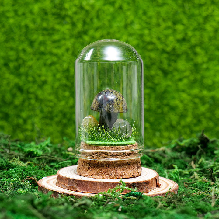 Olivenorma Natural Crystal Ore Specimen Ornaments Decoration - Small Mushroom & Dragon Blood Stone - image 59