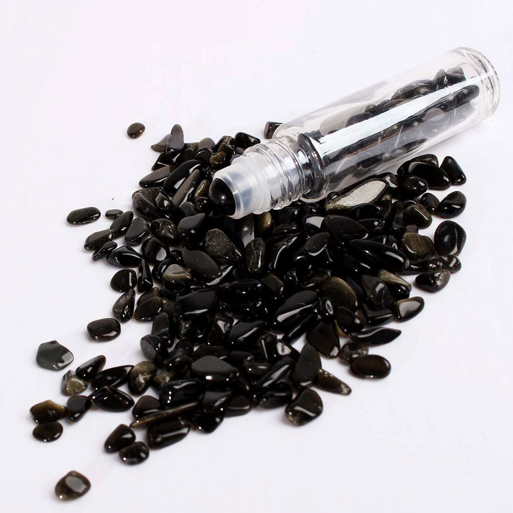 Olivenorma 10ml Gemstone Roller Bottle Healing Crystal Decoration - Gold Obsidian - image 37